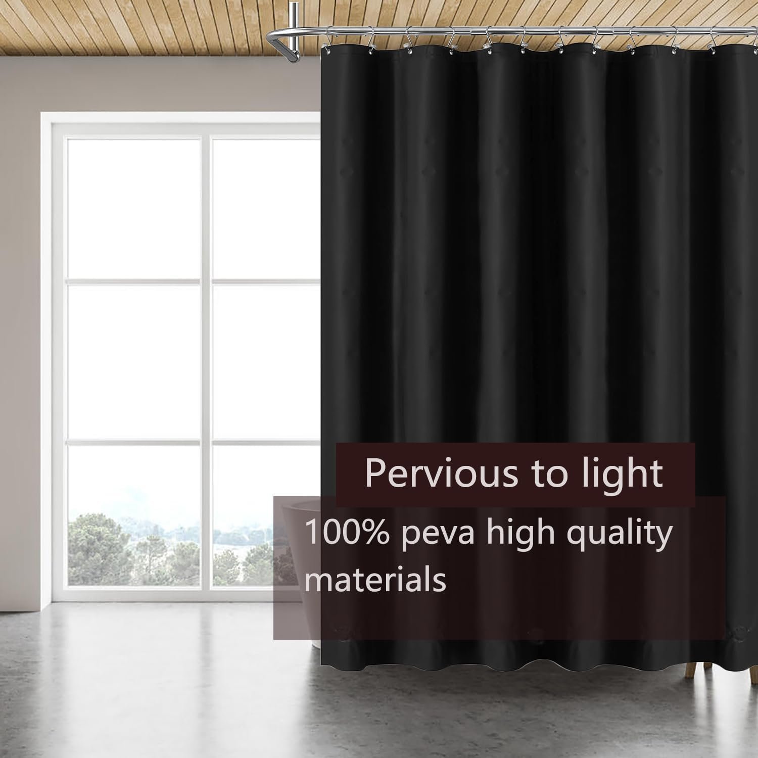 PEVA Shower Curtain Liner Image 2