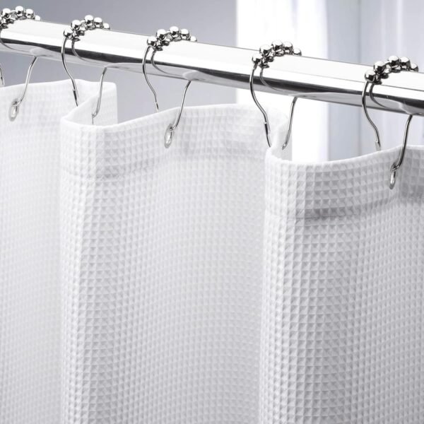 Waffle Weave Fabric Shower Curtain