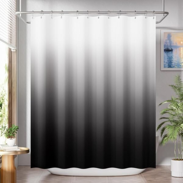 Farmhouse Shower Curtain with Weighted Hem