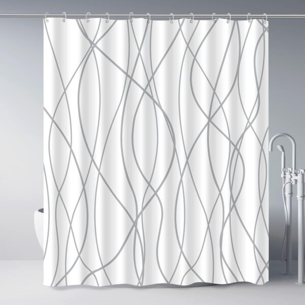 Polyester Shower Curtain with Weighted Hem