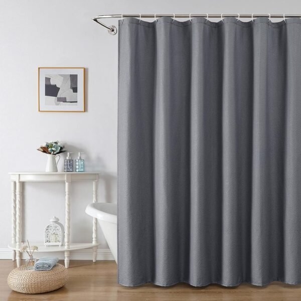 Waffle Textured Shower Curtain