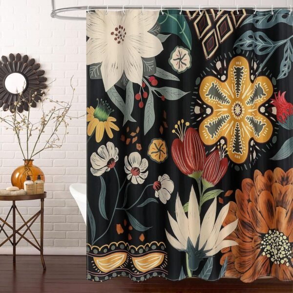 Boho Floral Shower Curtain